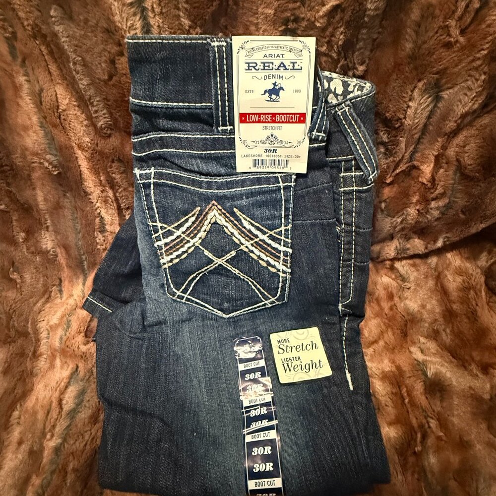 NWT Ariat R.E.A.L Jeans Low-Rise Bootcut denim